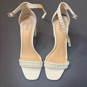 INC International Concepts Women's Beige Pearl Heels